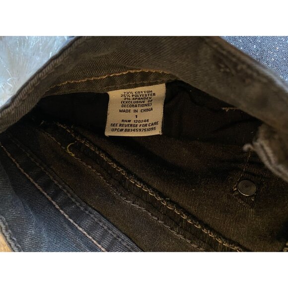 Wall Flower Junior Sz 1 Denim Indigo Fashion Glitter/Sparkle Pants 25" - Picture 5 of 7